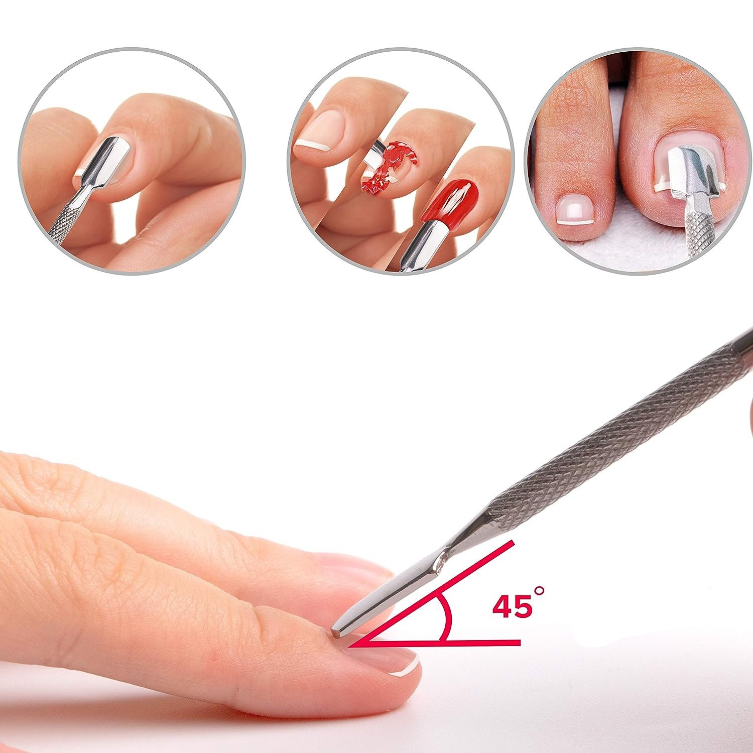 Edelstahl Nagelhautentferner Nagelhaut Schieber für die Maniküre / Pediküre - Silber
