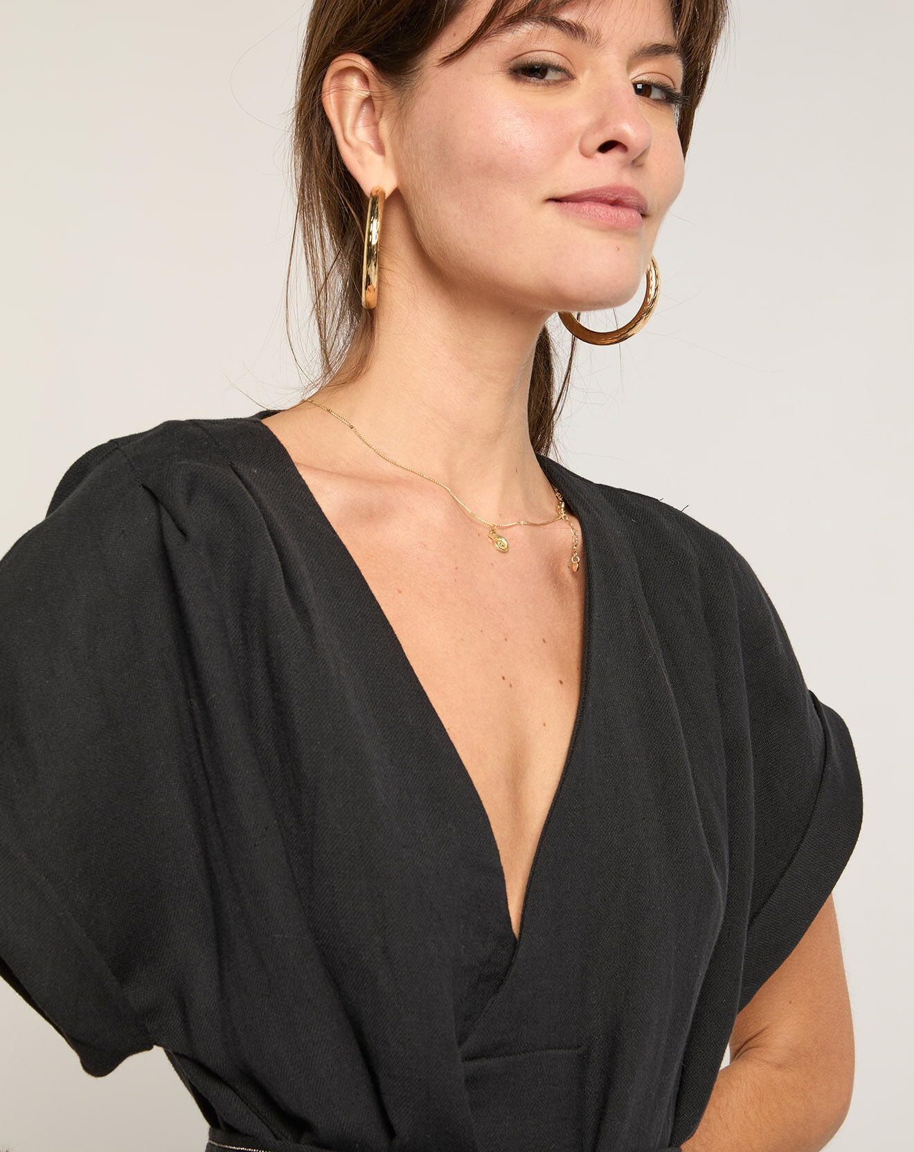 See u Soon Robe en Lin & Coton Roxane noire