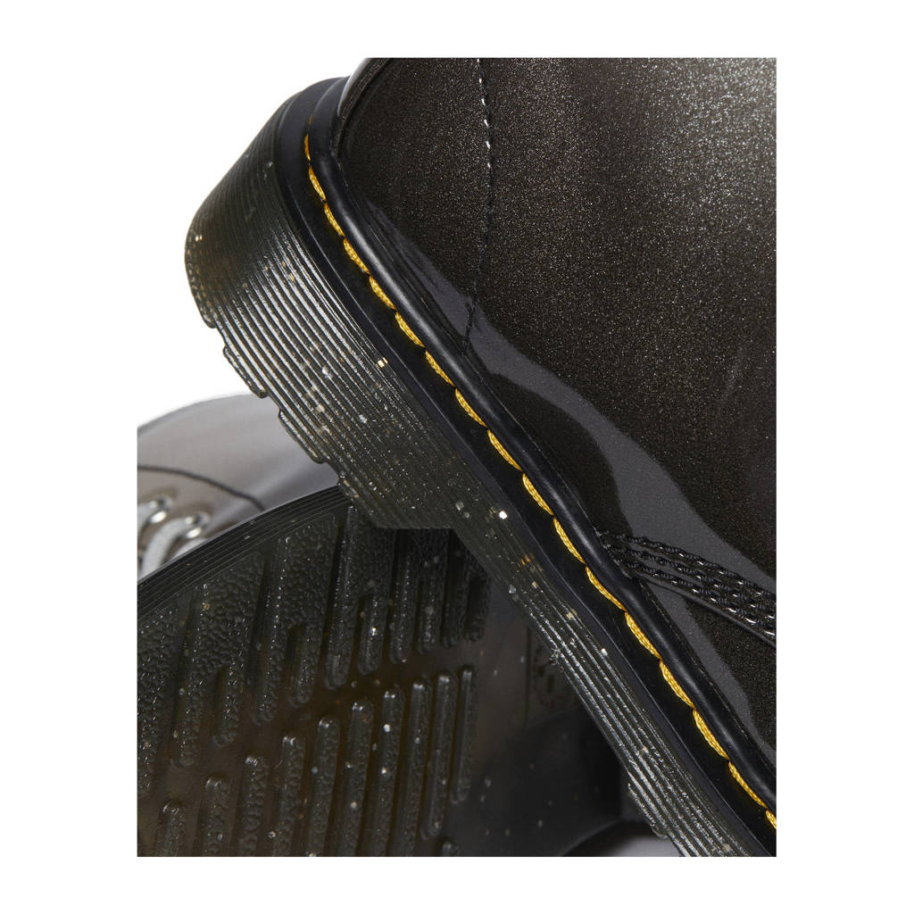 Dr. Martens 1460 Glitter J Kleuter/Tiener lak veterboots zwart/zilver