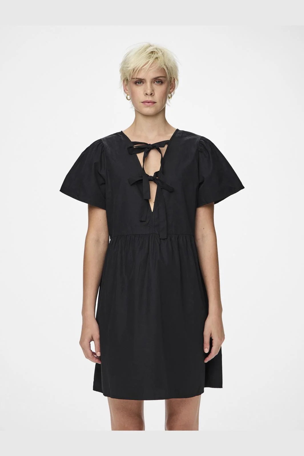 Pieces Pcula Ss O-Neck Reversible Bow Dress 4704157 black