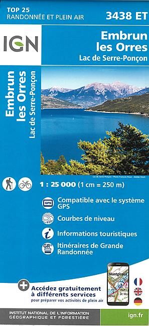 IGN - TOP25 3438ET EMBRUN 1 25 000