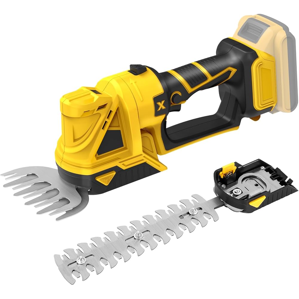 Taille-haie et cisaille à Gazon sans Fil 2 en 1, Cisaille à Gazon et Arbustes Compatible avec Dewalt 20V Batterie, Cisaille haie avec 2 Lames pour Tailler Les arbustes et l'herbe (sans Batterie) : Jardin