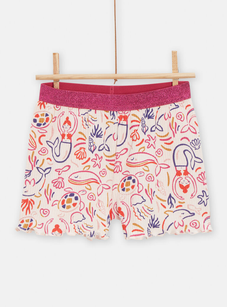 Pyjama nude imprimé fantaisie pour fille