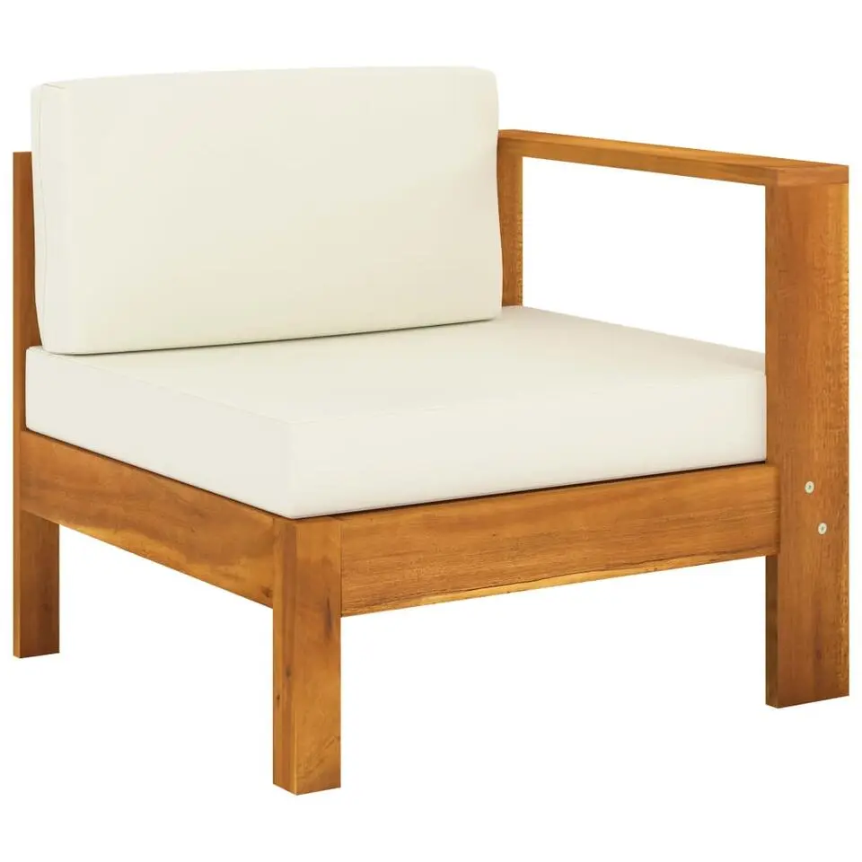vidaXL - Loungeset wit - Acaciahout - 6 stuks - Met kussens - 100x60 cm