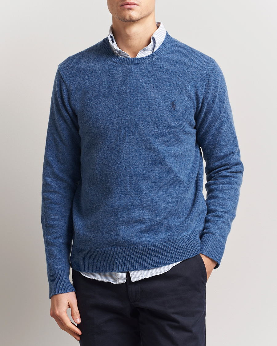 Polo Ralph Lauren Cotton/Wool Pullover Blue Salt Heather