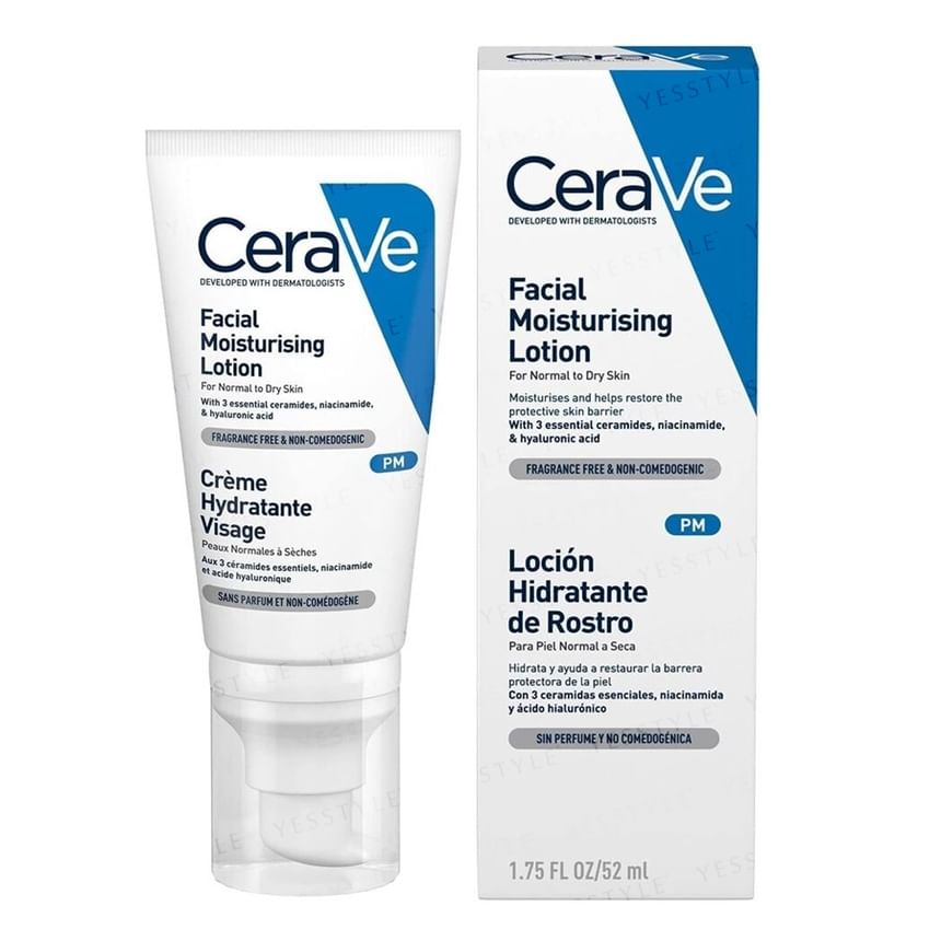 CeraVe - PM Gezichtsbevochtigingslotion voor normale tot droge huid