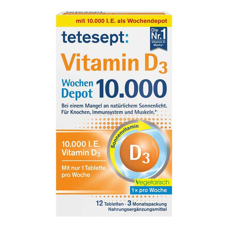 Tetesept Vitamin D3 10.000 Filmtabletten, 12 St