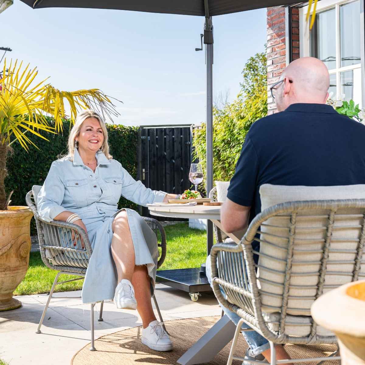 Garden Impressions Lucas grey sand dining tuinstoel