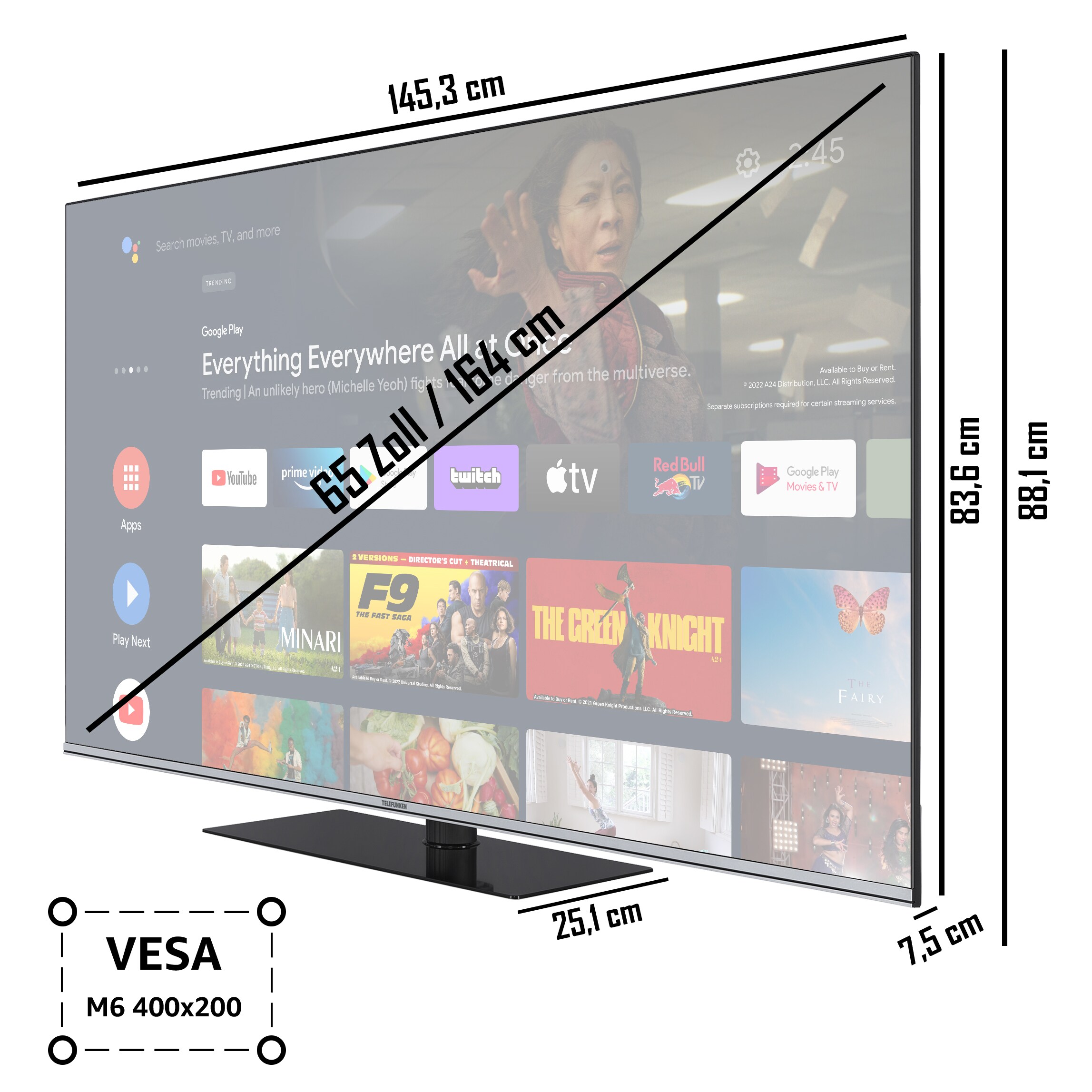 Telefunken QU65AN900M QLED TV 65