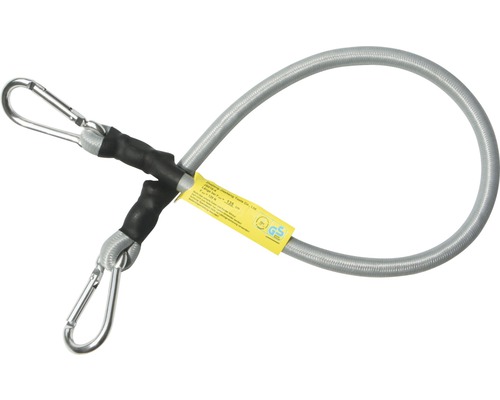 Grijze expanderband met karabijnhaak, 70 cm