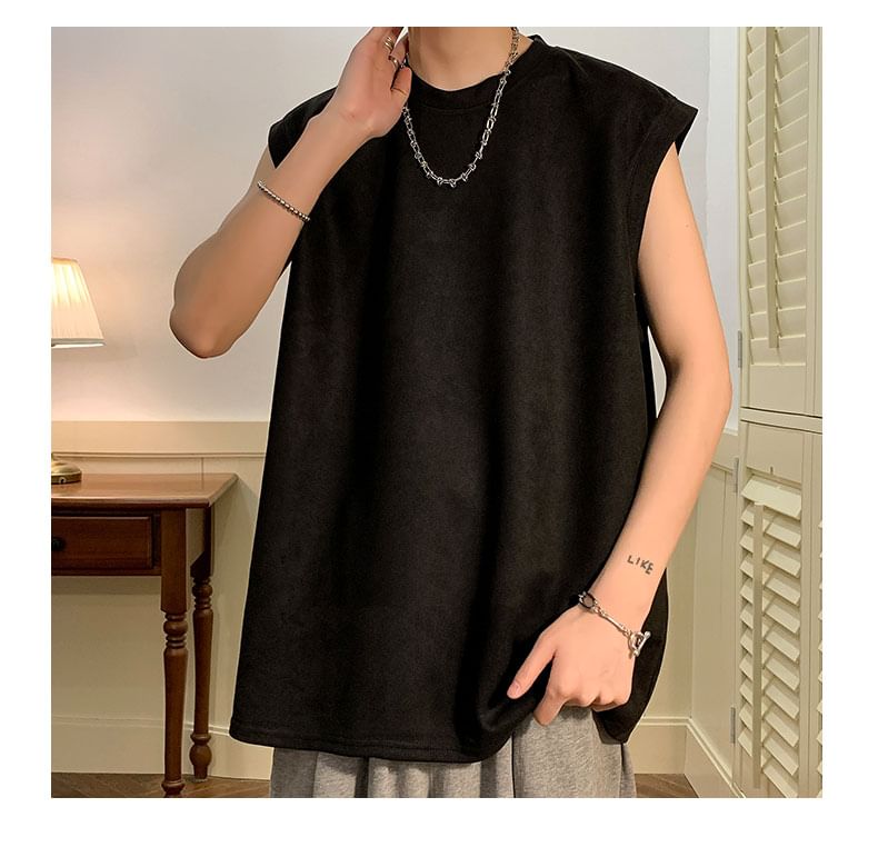 Bay Go Mall - Tanktop met ronde hals en effen kleur