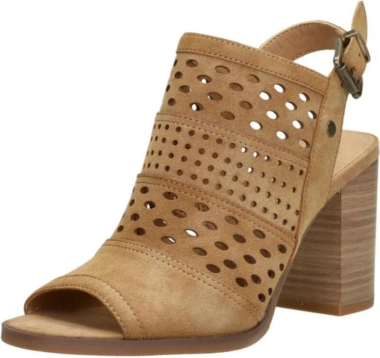 Mustang Shoes Sandaaltjes zomerschoen avond schoen blokhak met stijlvolle perforaties