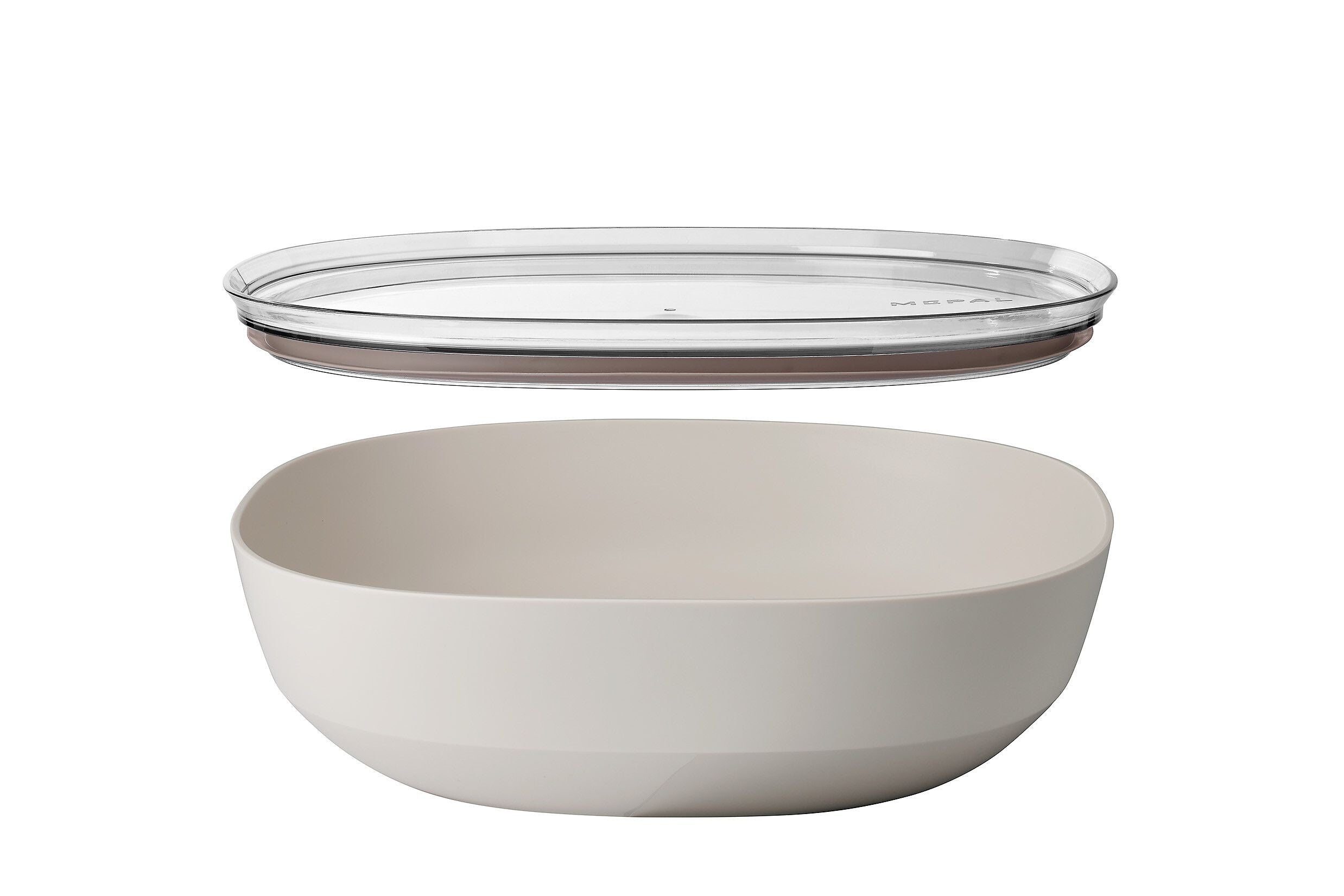 SILUETA Salatschüssel - Beige / B: 30.0 cm x T: 30.0 cm x H: 9.2 cm