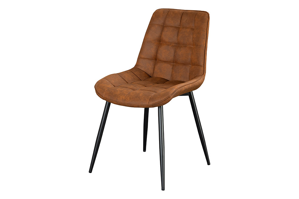 Design Stuhl ROADSTAR antik braun schwarze Metallbeine