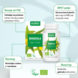 Purasana Rhodiola Rozenwortel Vegacaps 60VCP