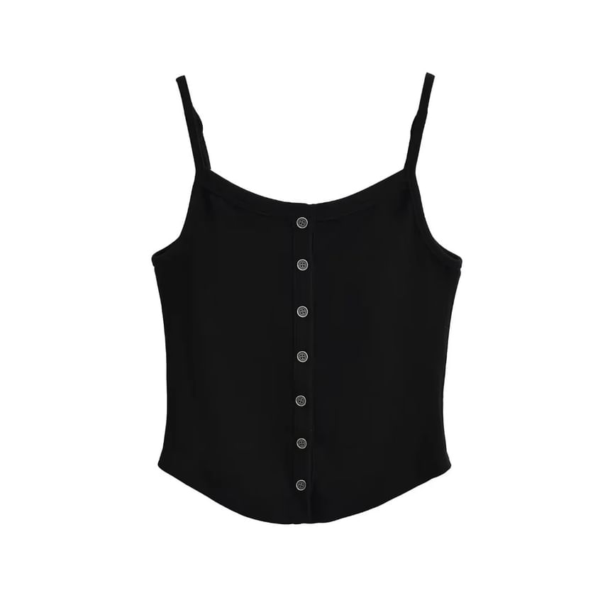 Asiris - Effen crop top met knoopjes en slim-fit