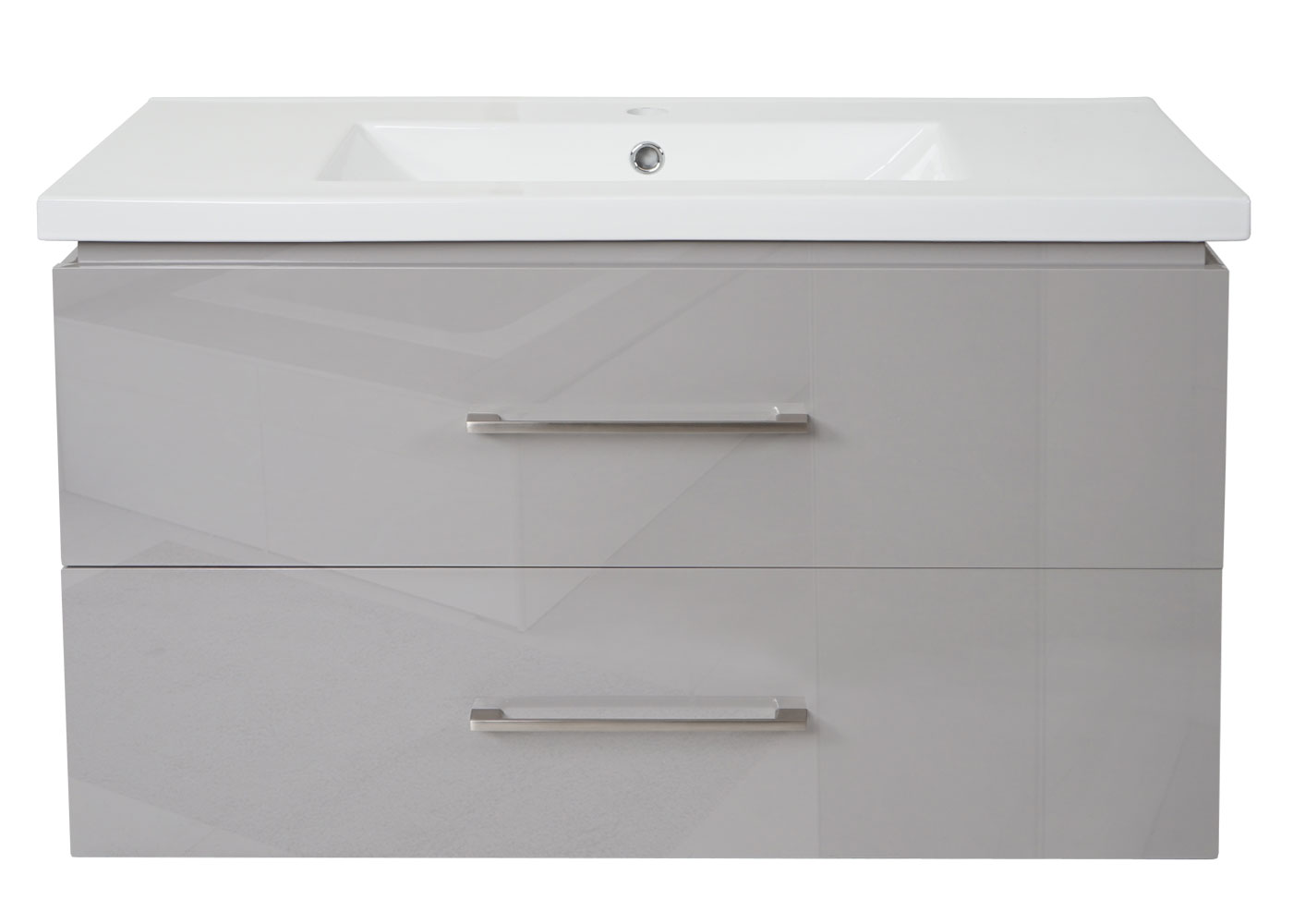 Premium Waschbecken + Unterschrank MCW-D16, Waschbecken Waschtisch, hochglanz 90cm ~ grau