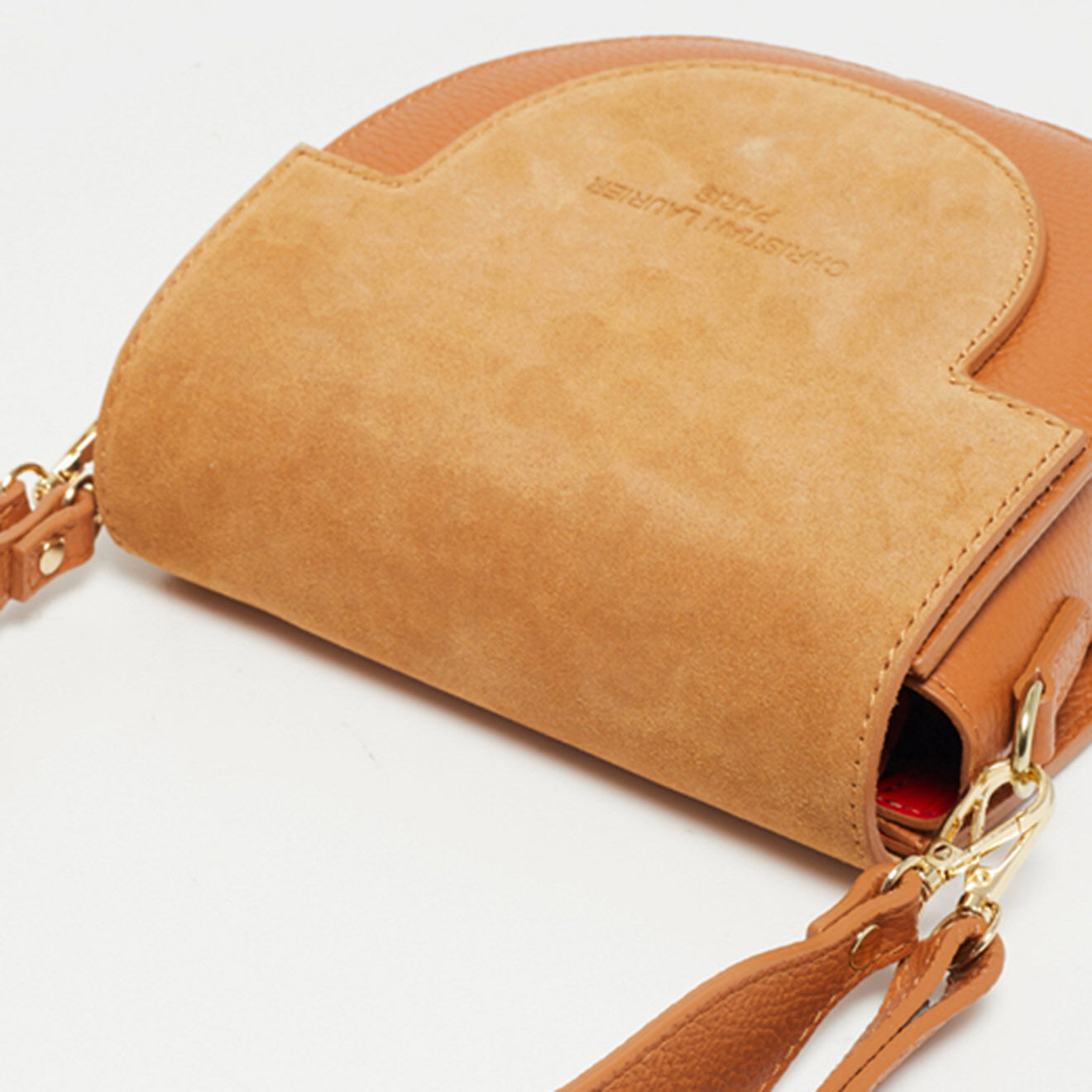 Christian Laurier Sac bandoulière en Cuir Lexa camel - 22x18x8 cm
