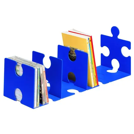 HAN CD-Ständer/Buchstüte PUZZLE, verkettbar, PS, blau, Set mit 2 Stück
