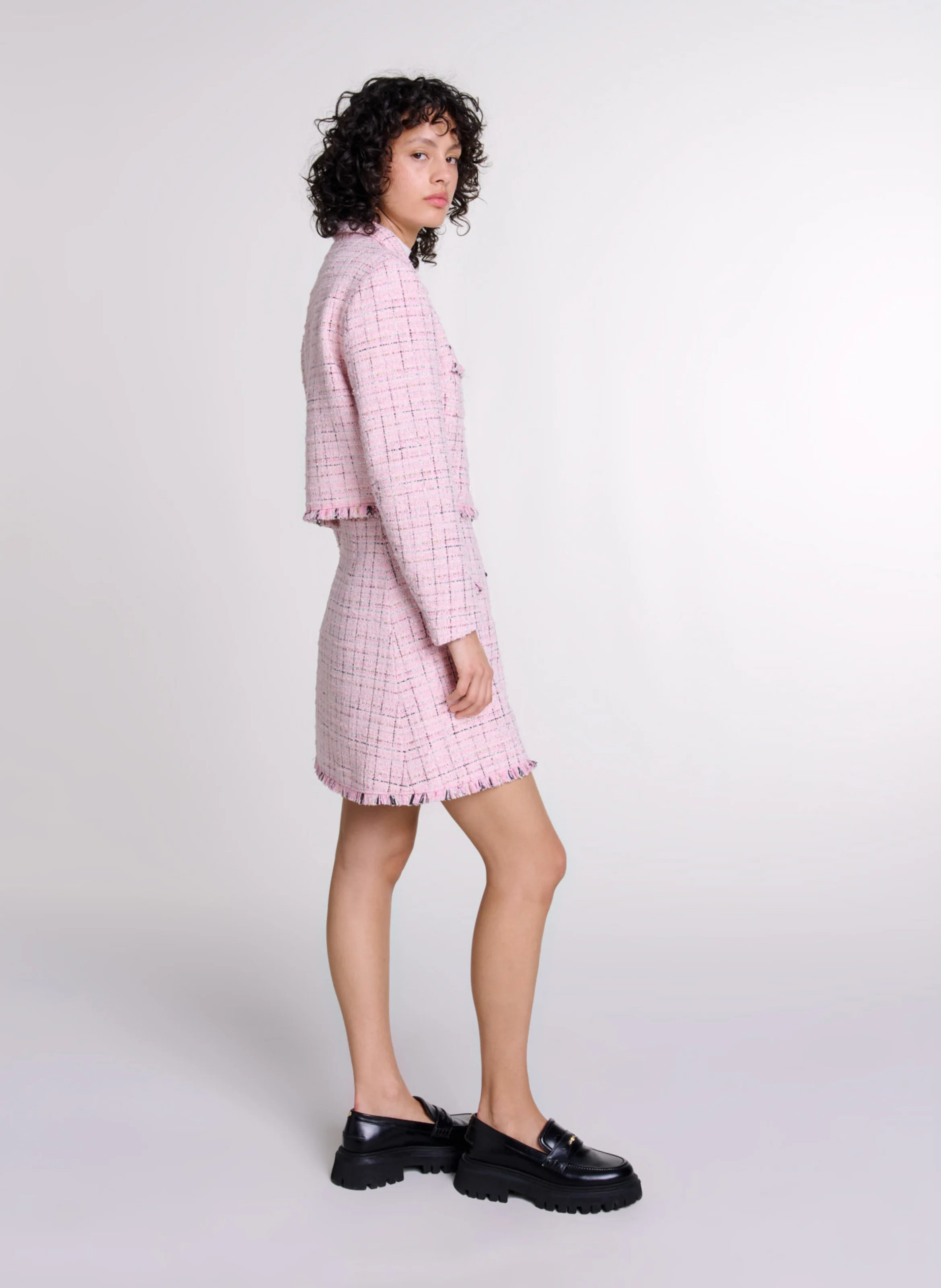 Veste courte en tweed | Rose