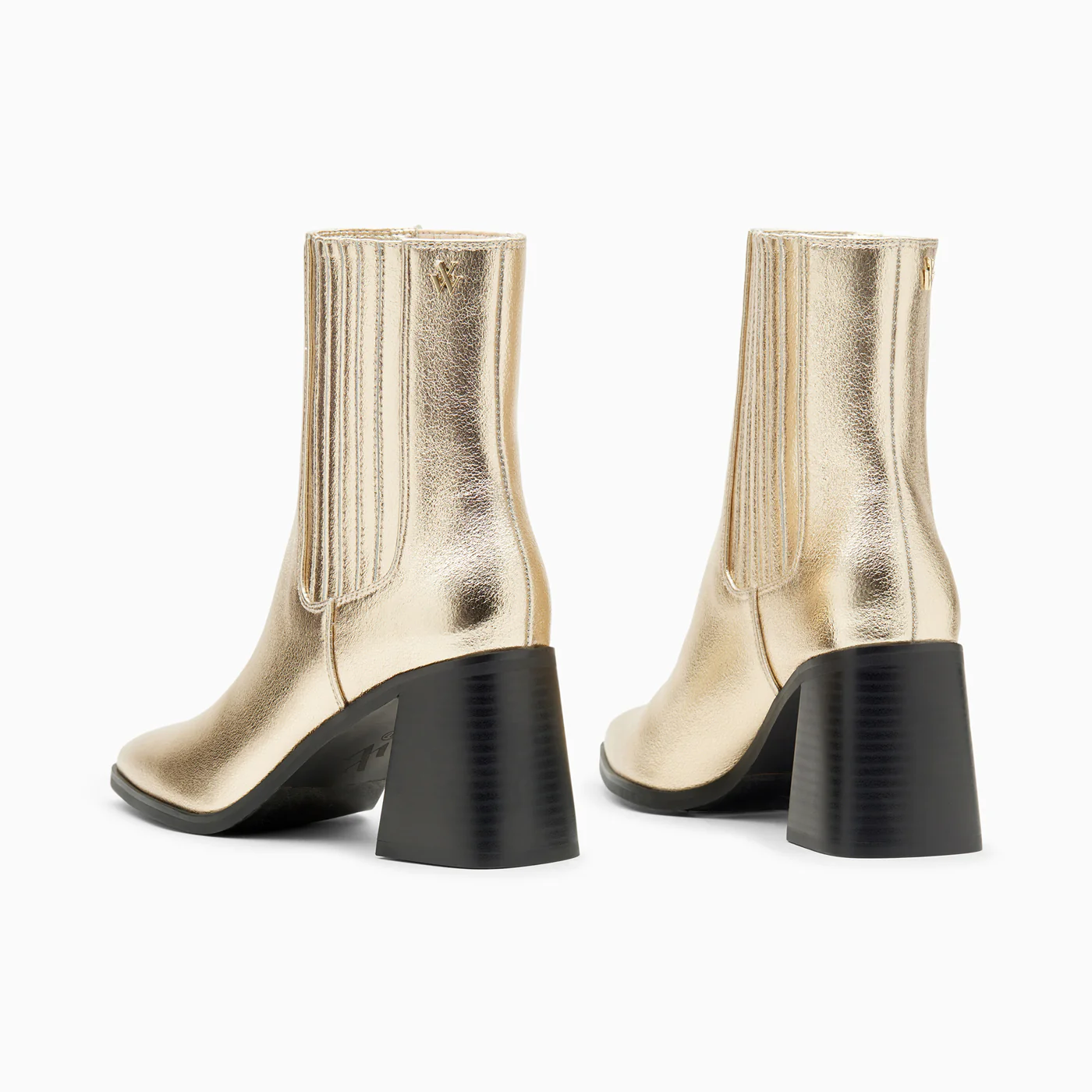 Bottines-Bottines montantes Taylor or à talon trapèze