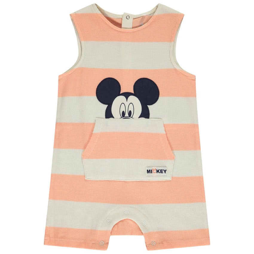 Combinaison courte débardeur fantaisie Mickey Disney pour bébé garçon - Ecru