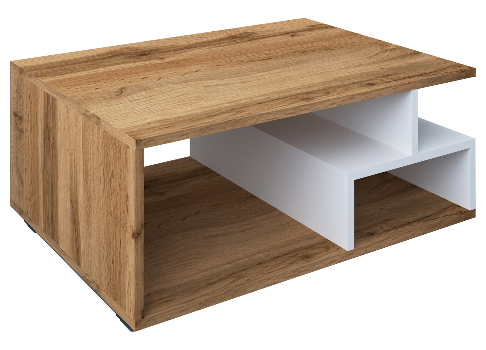 Couchtisch SULAS - Honig Eiche - 4 Fächer - 80 cm