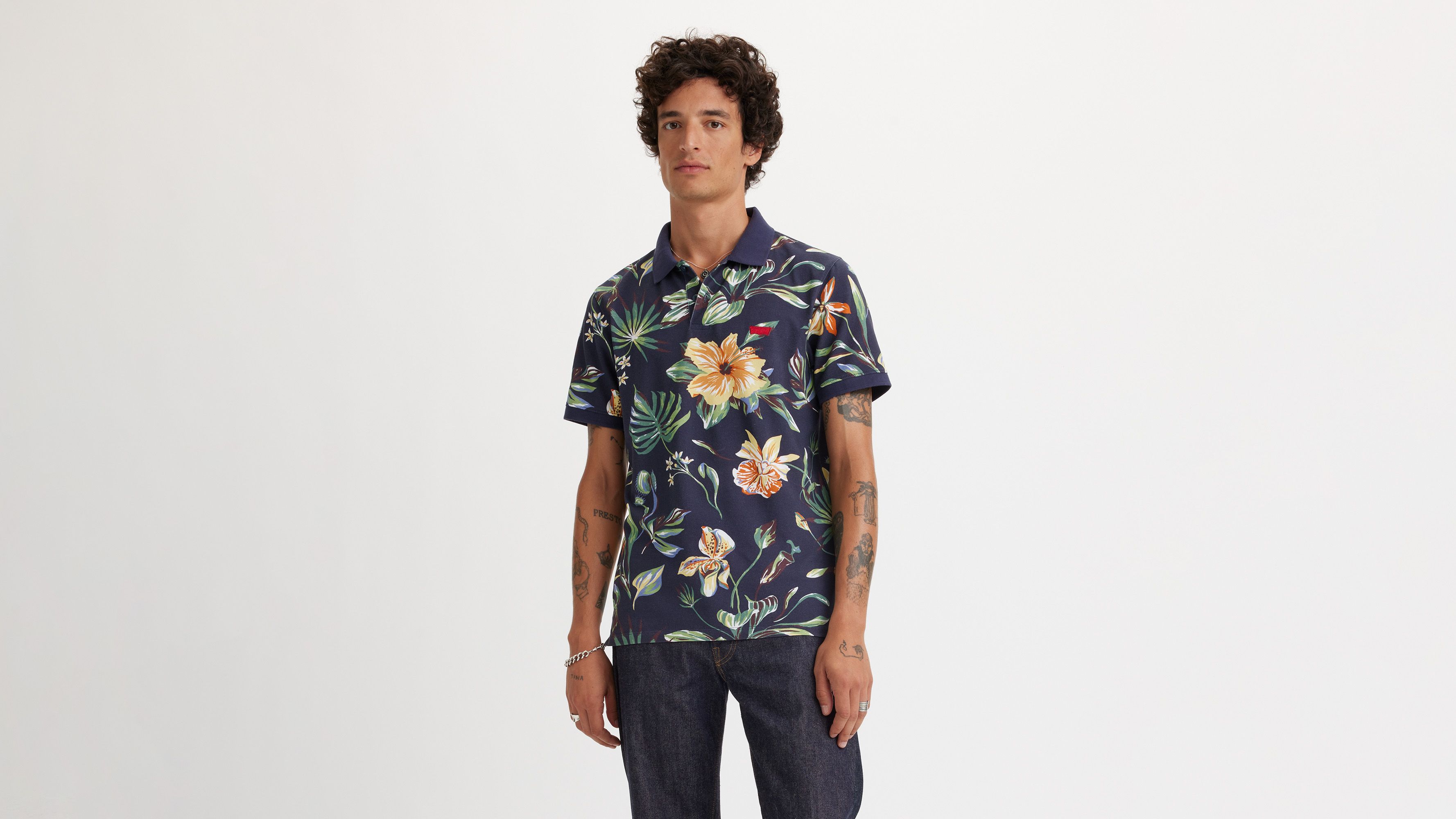 Polo slim Housemark - Nepenthe Floral Navy Blazer - Multicolore