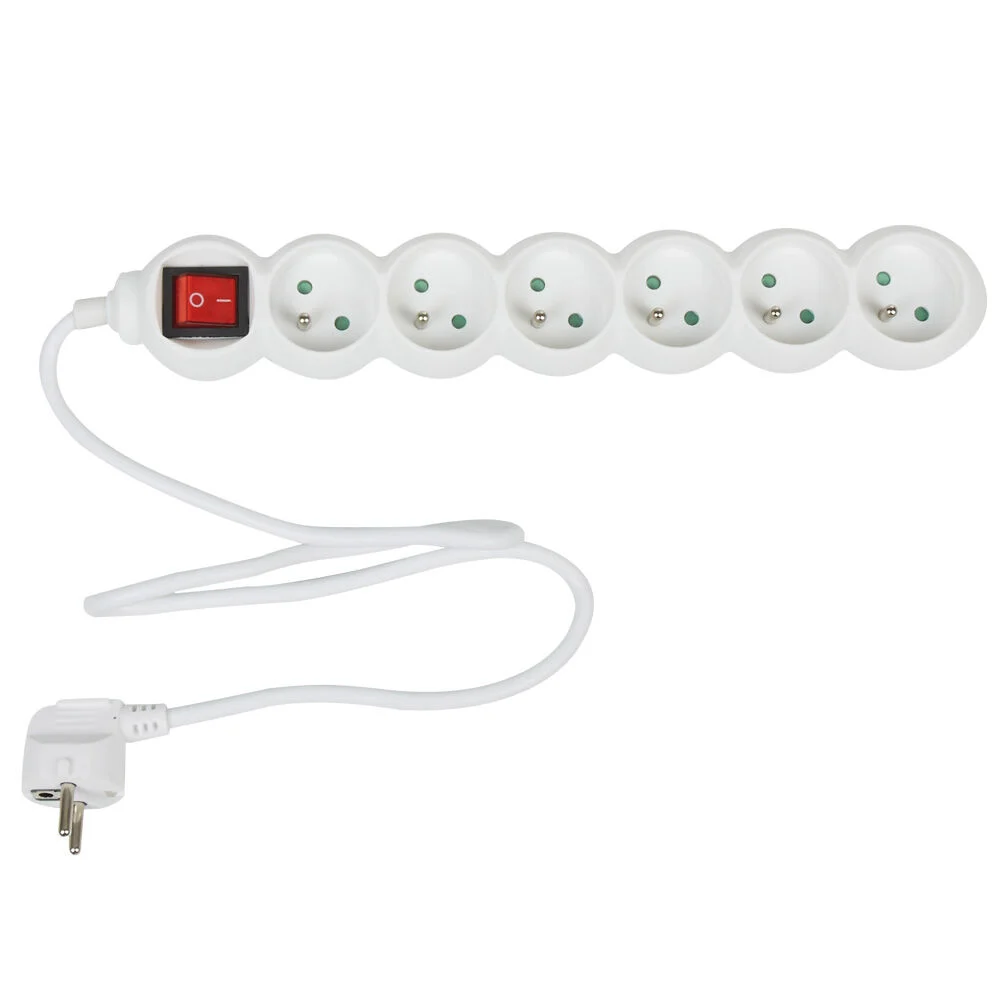 Bloc multiprise blanc L. 75 cm