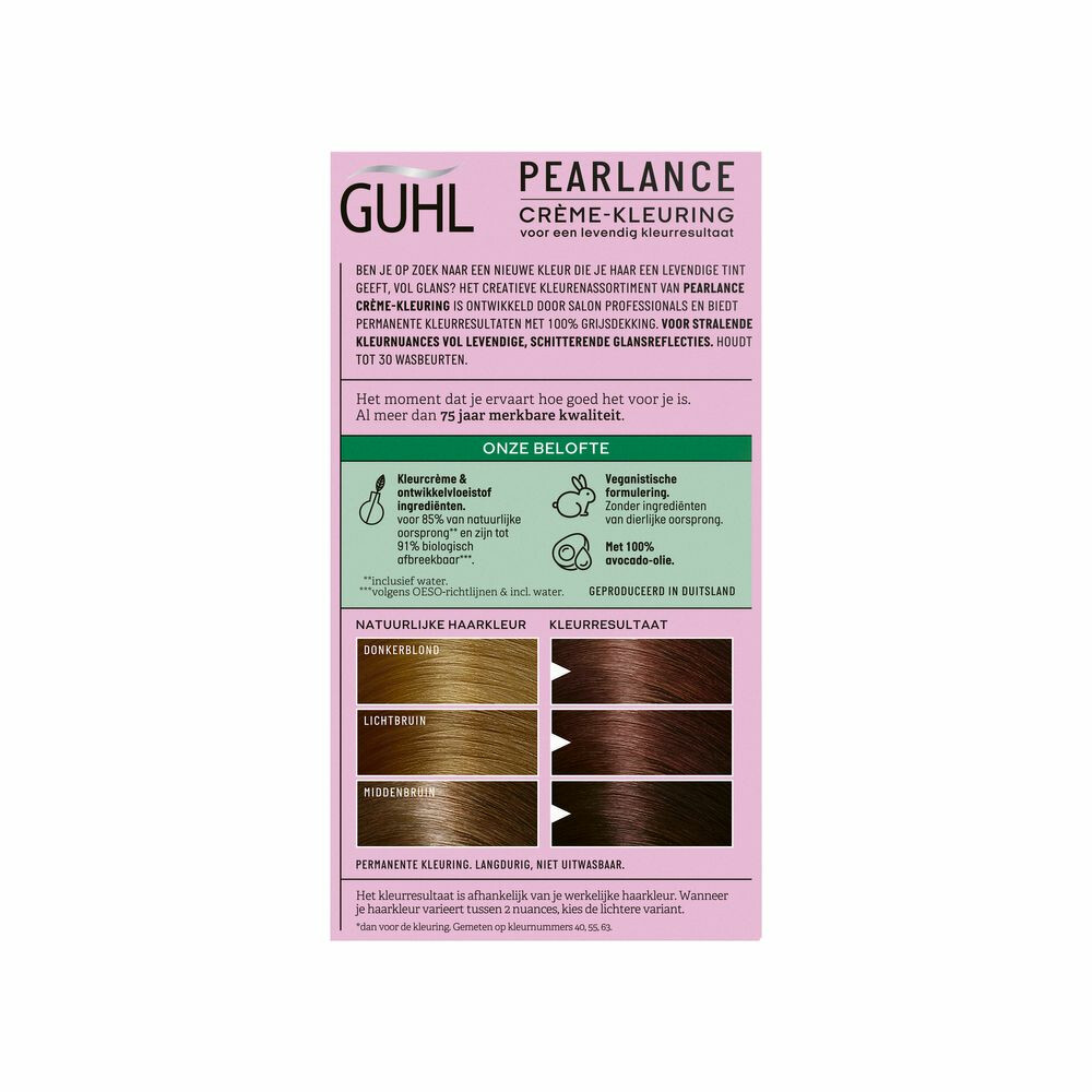 Guhl Pearlance Intensieve Crème-Haarkleuring 55 Warmroodbruin Teakwood
