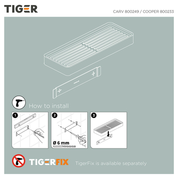 Tiger planchet Cooper 28 cm Zwart / RVS geborsteld