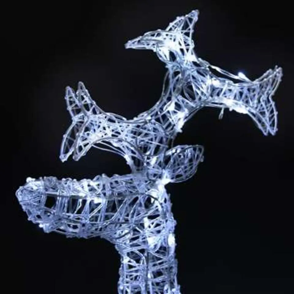 vidaXL - Rendier Kerstdecoratie - Koudwit