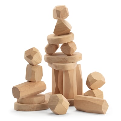 Holzbausteine Naturformen, Bruchsteine