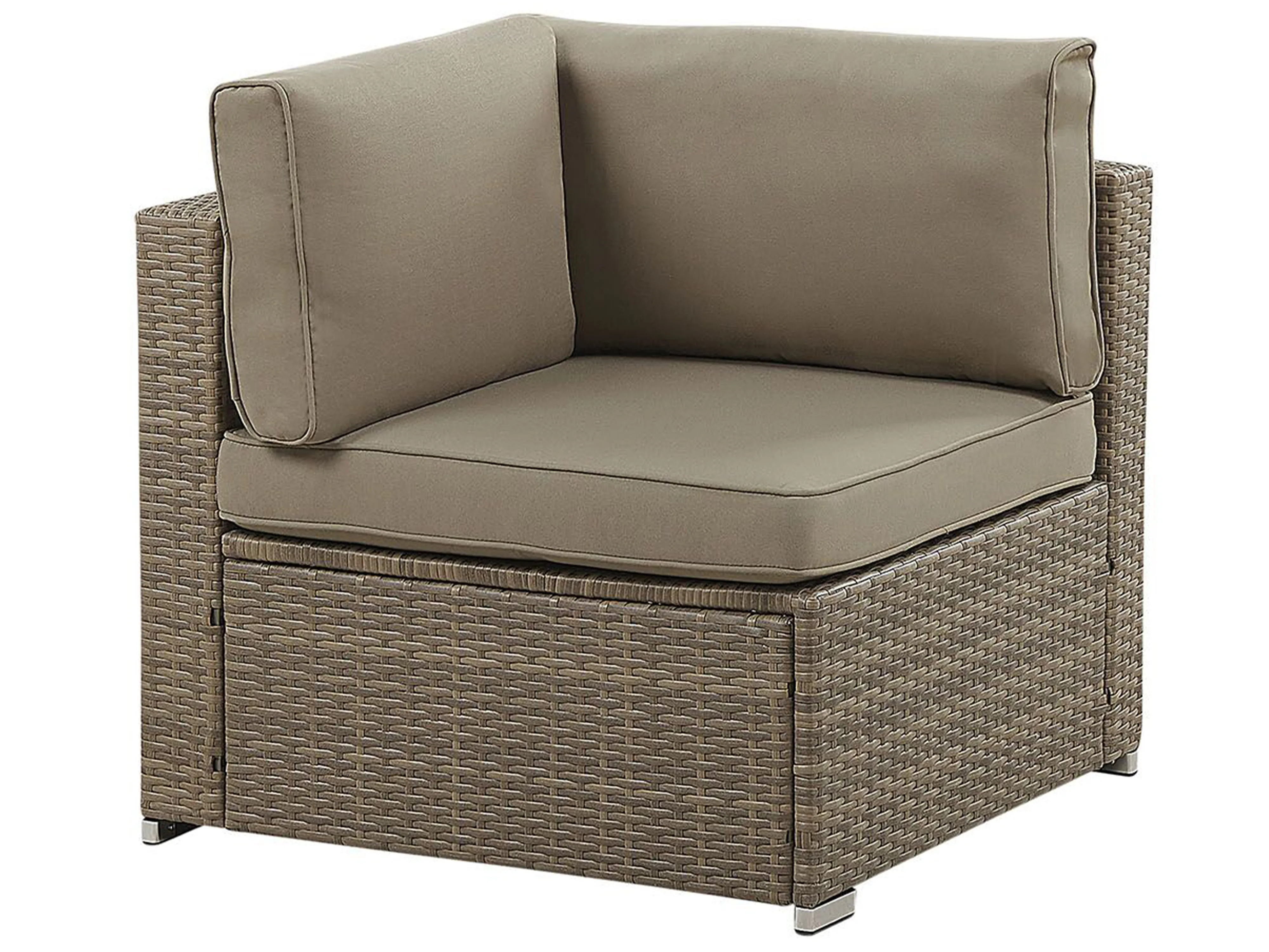 Tuin hoekloungeset met tafel 6-zits BELVEDERE PE rotan Bruin