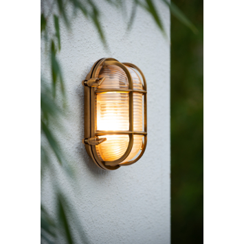 Lucide Dudley Wandlamp Buiten mat goud / messing