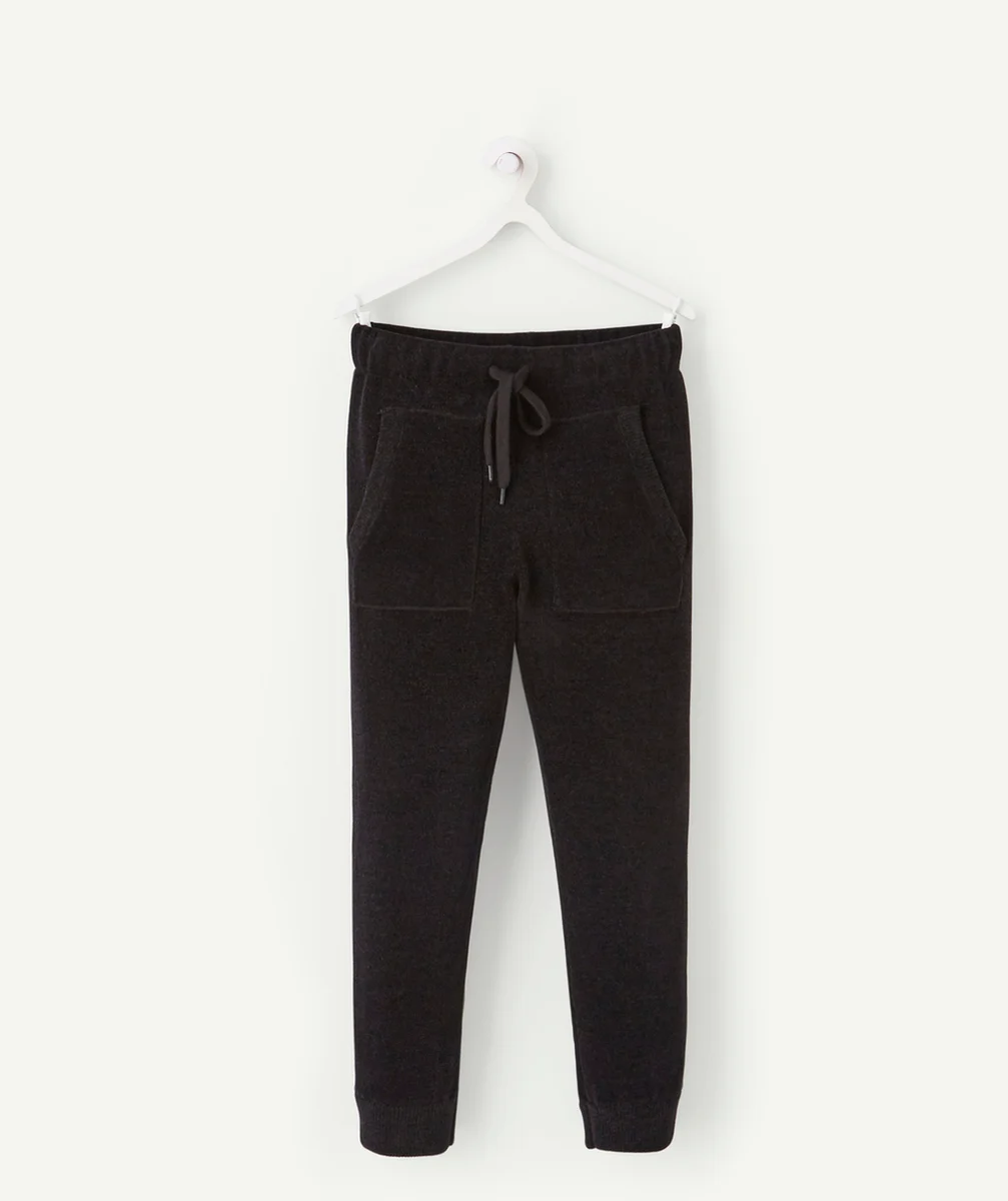 PANTALON SLIM NOIR EN VELOURS GARÇON