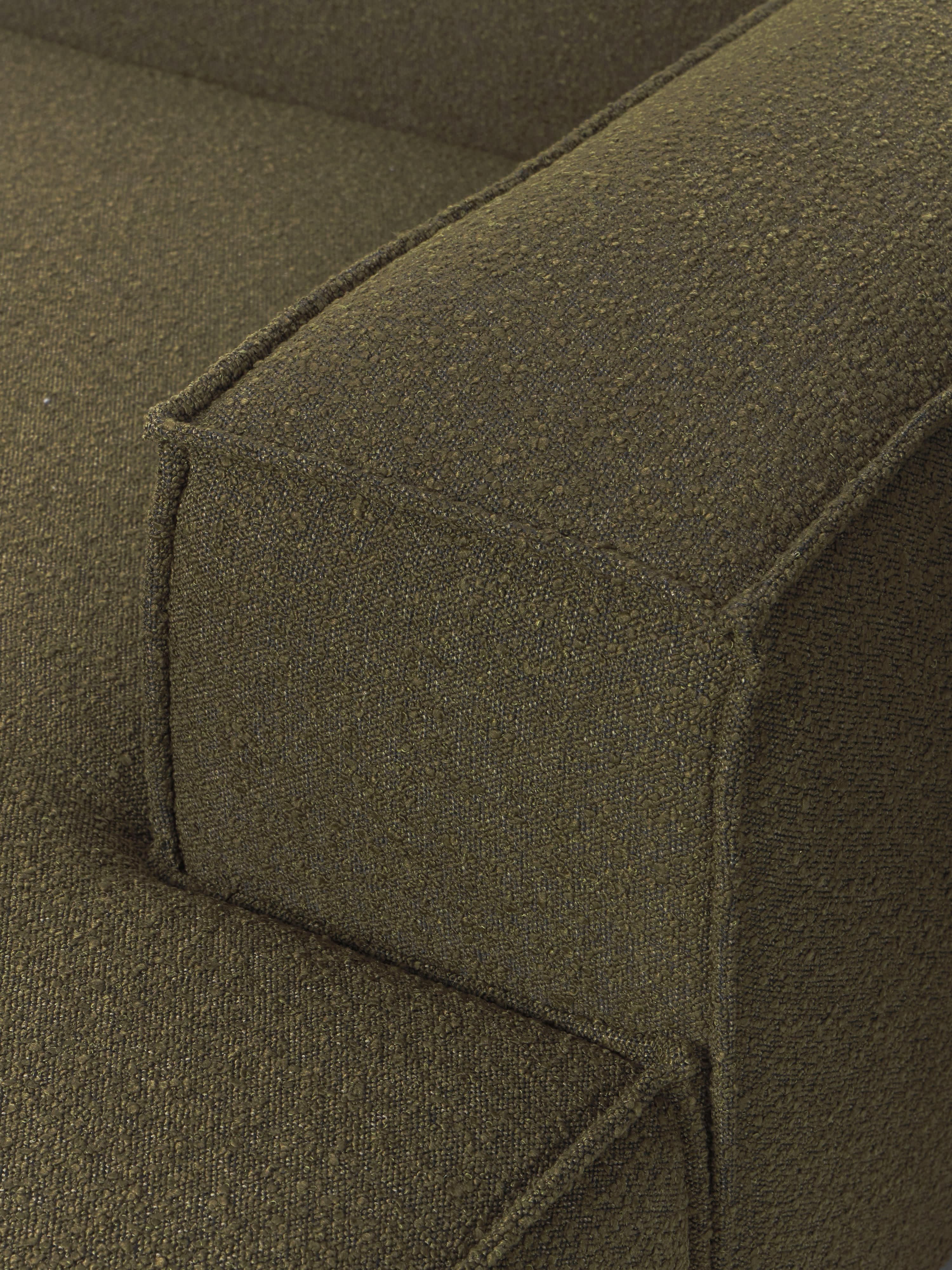 Chaise longue hoekmodule Lennon uit bouclé