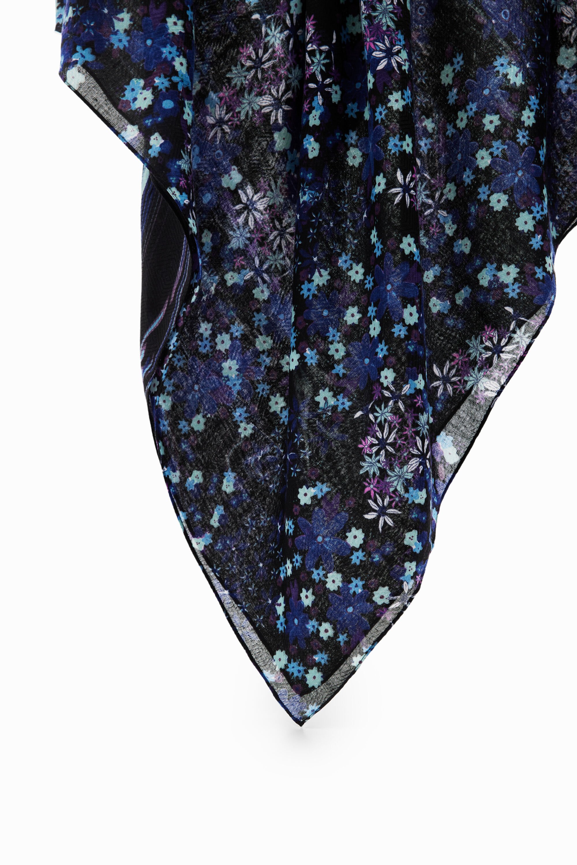 Foulard rectangulaire fleurs