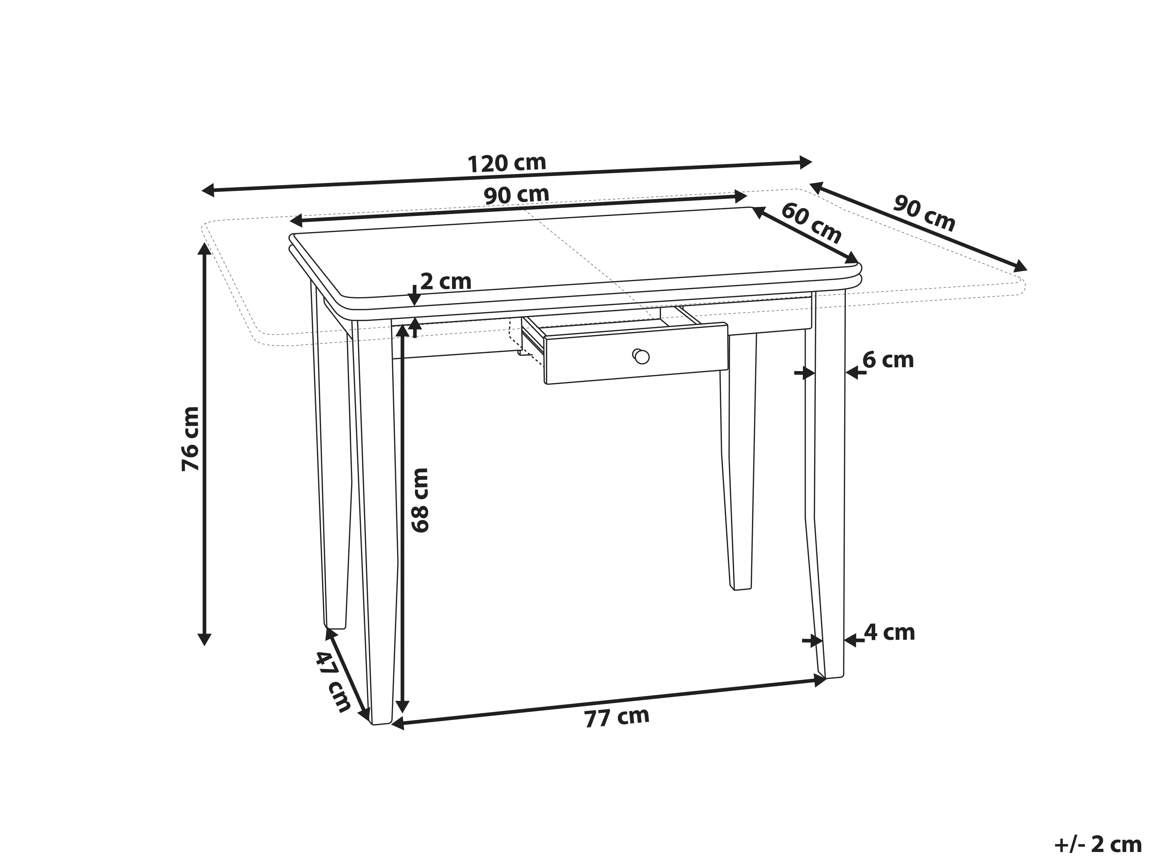 Eettafel uitschuifbaar MASELA Bruin 60 cm Hout 90/120 cm