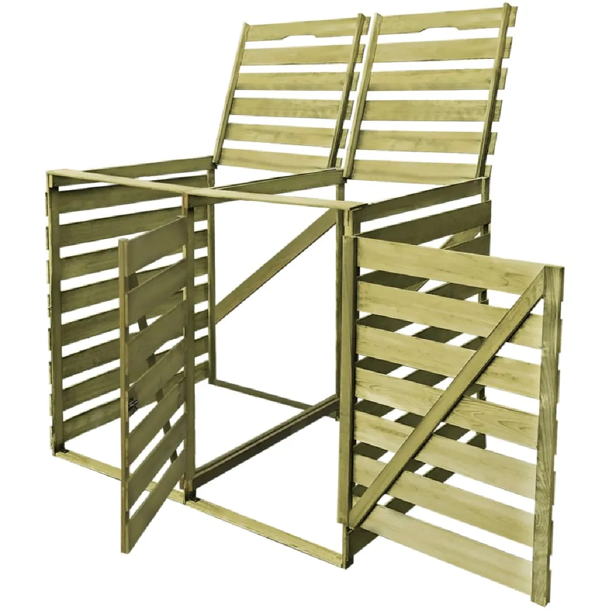 vidaXL Abri Poubelle Double 240 L - Bois