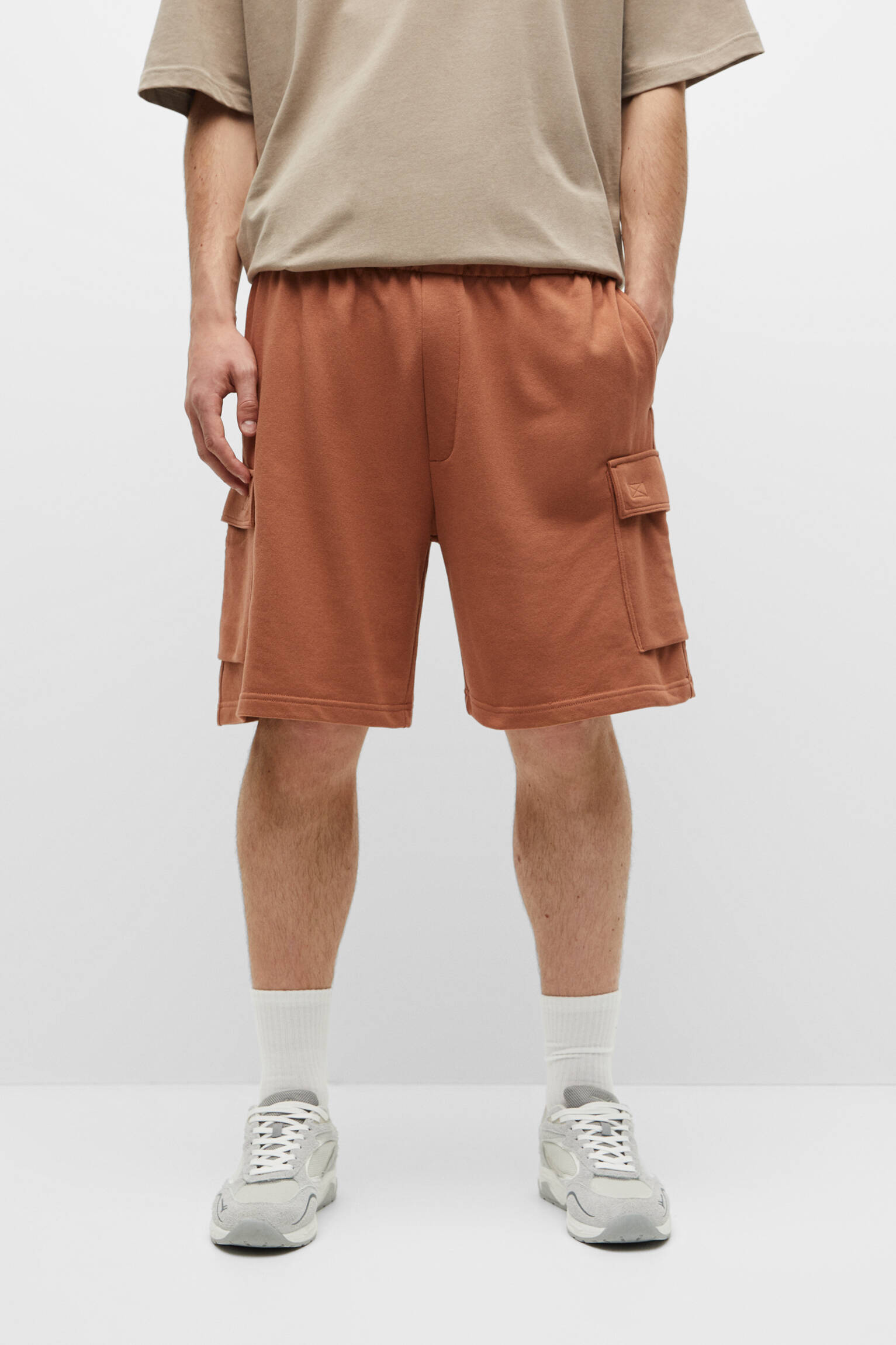 CONJUNTO DE MOLETOM BERMUDA JOGGER - LARANJA