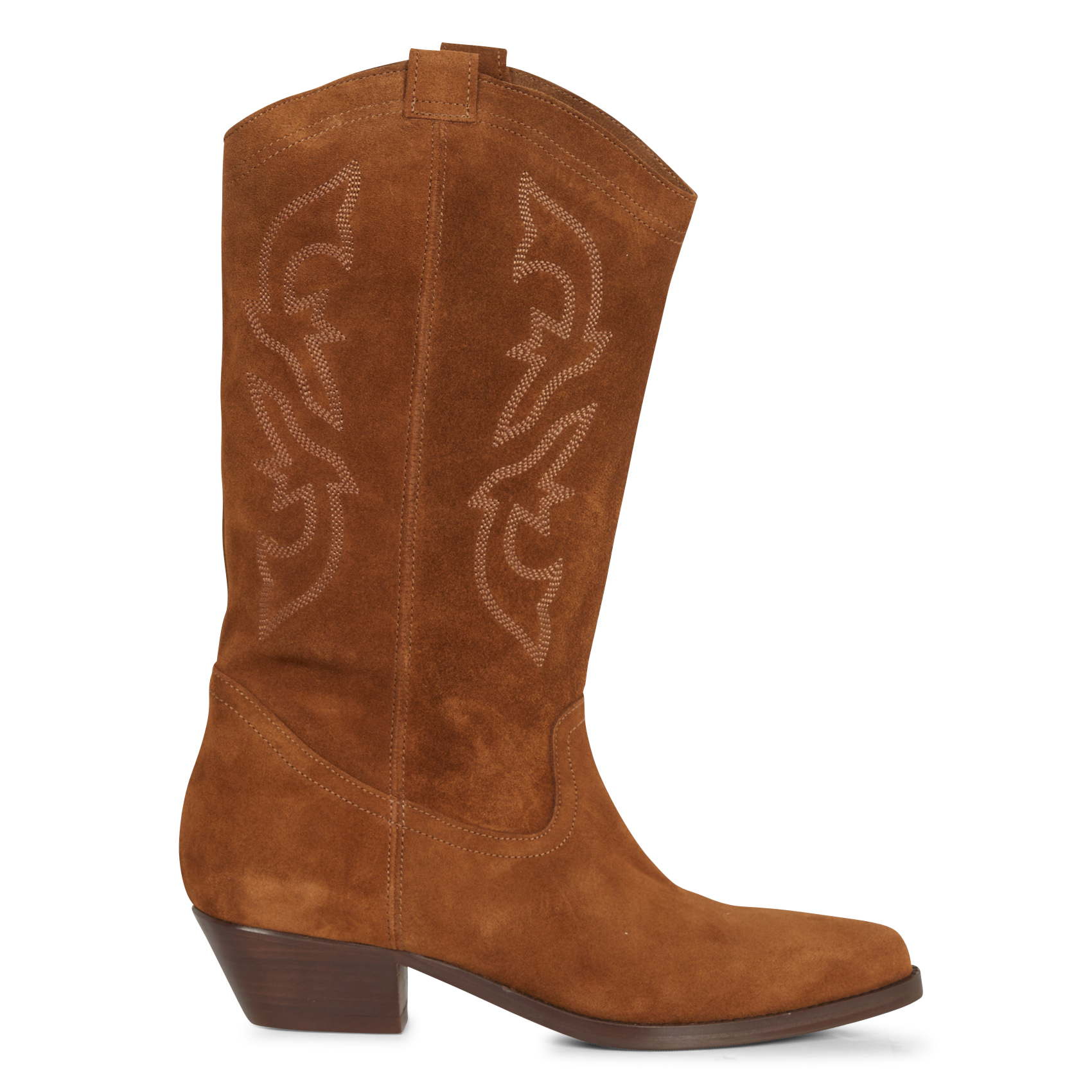 CLAURYS - Bottines à broderies en cuir| Marron
