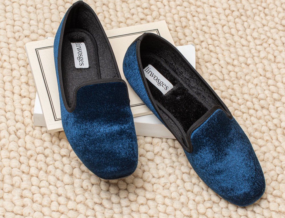 Slippers bleu-Note élégante