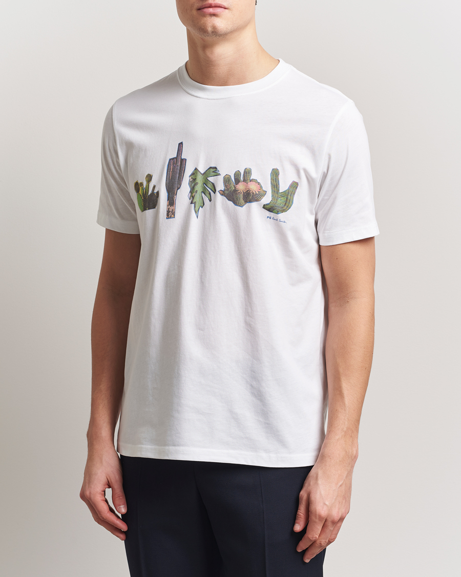 PS Paul Smith Cactus Line Up Printed T-Shirt White