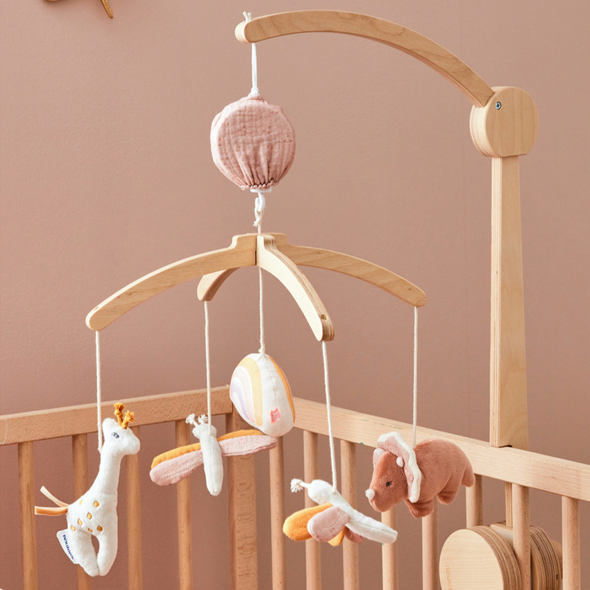 Mobile musical en bois Popsie, Gigi & Louli