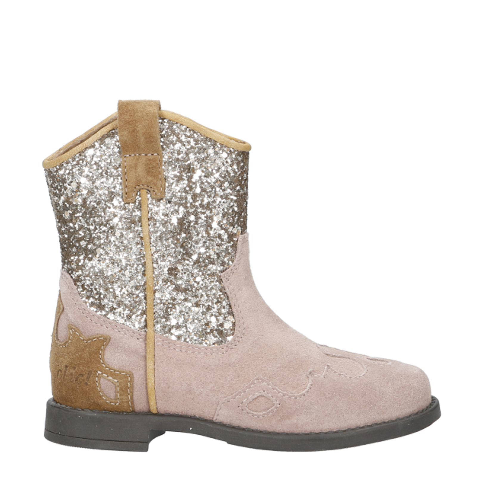 Clic! suède cowboylaarzen roze