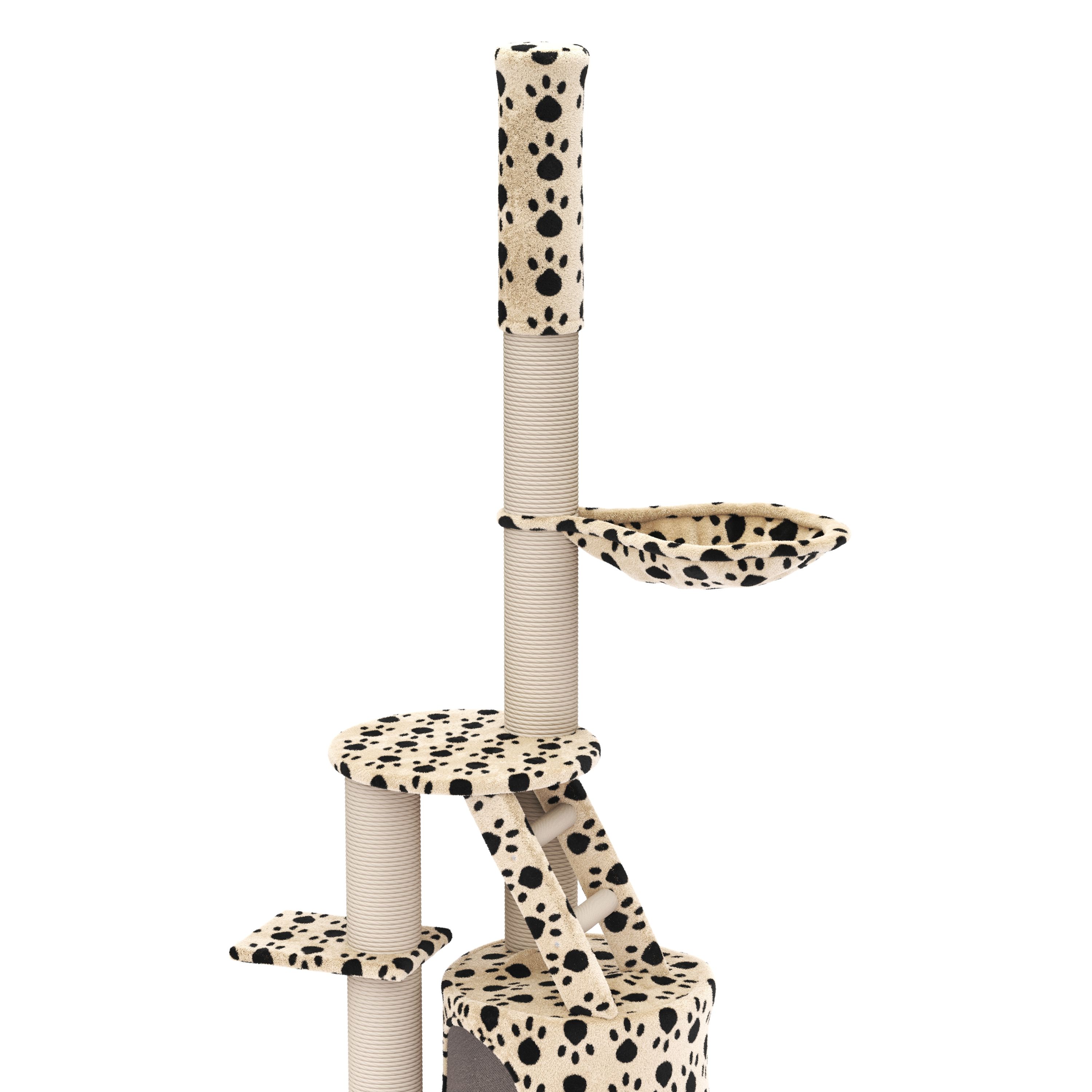 Katzenbaum BALU 265 cm beige mit Pfoten