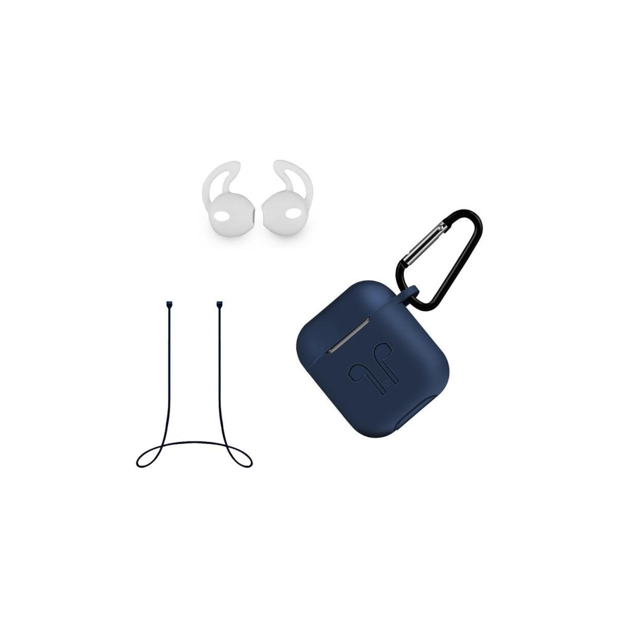 Silikonsett for Airpods, silikonetui, stropp, ørepropper i silikon, karabinkrok, Mari