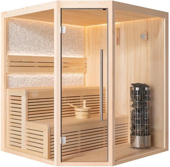AWT Sauna E1811A Pinienholz/180x180/9kW Cilindro