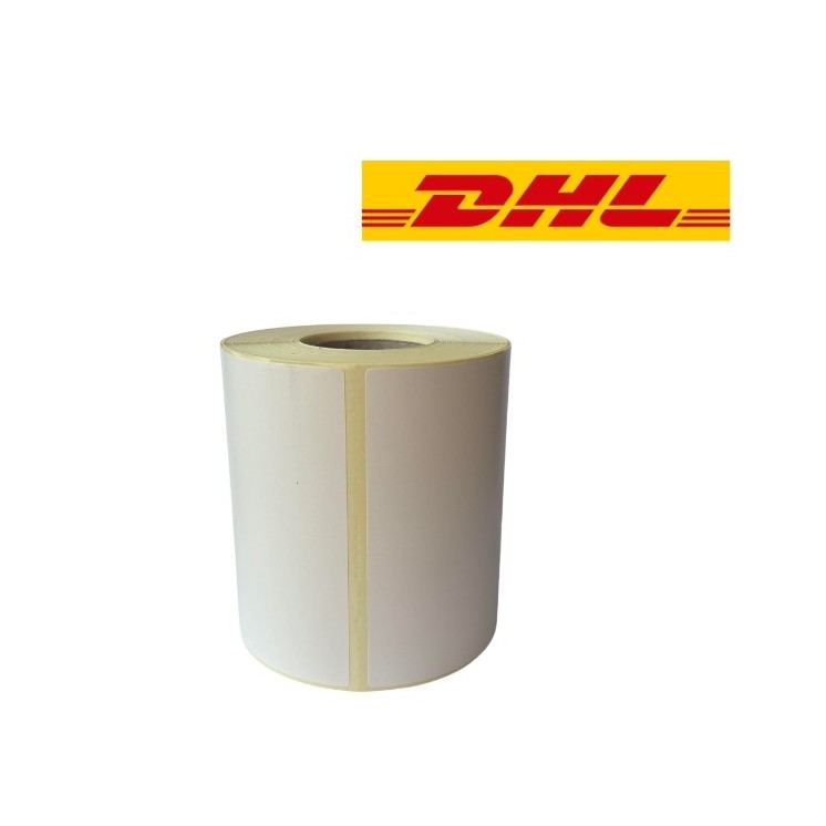 DHL Versandetikett weiß, 102 mm x 210 mm, 210 Etiketten auf Rolle, 25 mm Kern, thermisch ECO , langlebig 1 Stück